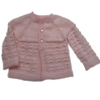 Casaco tricô rosa 2